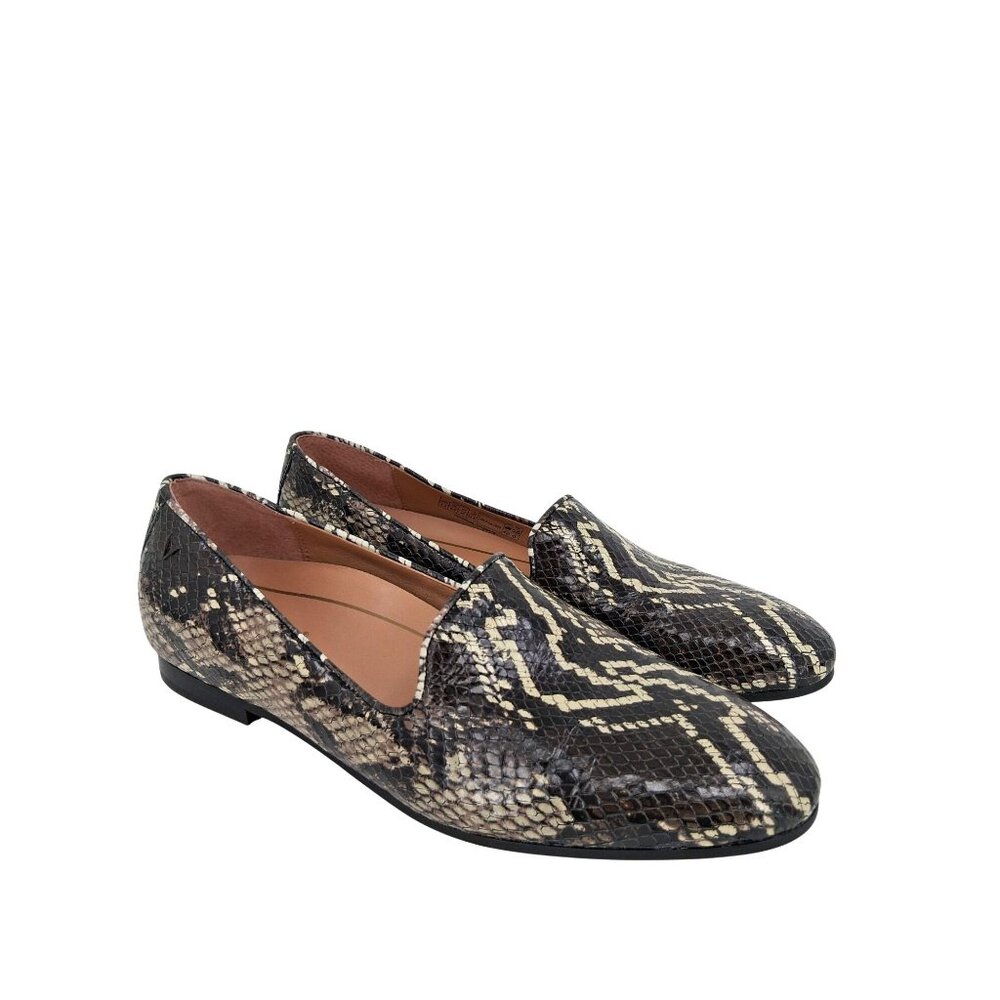 Vionic Willa Boa Snakeskin Print Loafers 8.5 Slip On Leather Upper Comfortable